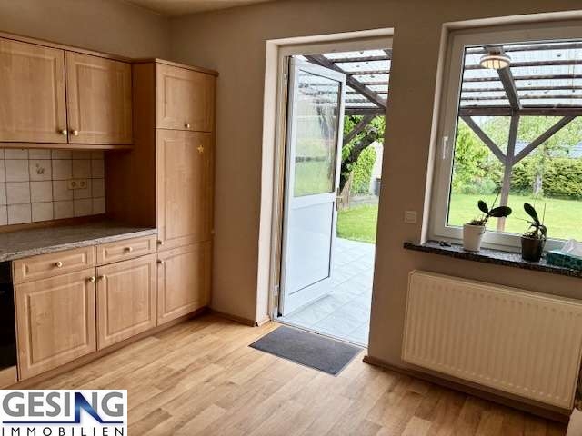 Zugang von der K�che zur �berdachten Terrasse Einfamilienhaus Zarrentin am Schaalsee